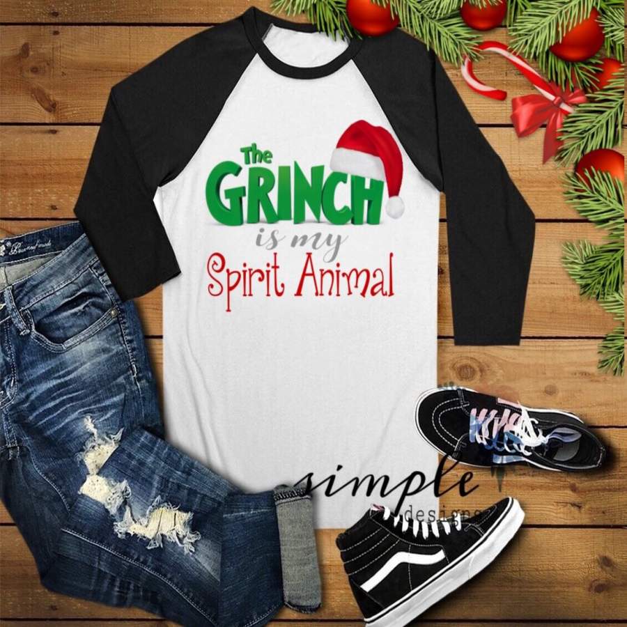 The Grinch is My Spirit Animal Christmas Tree Shirt, Merry Christmas