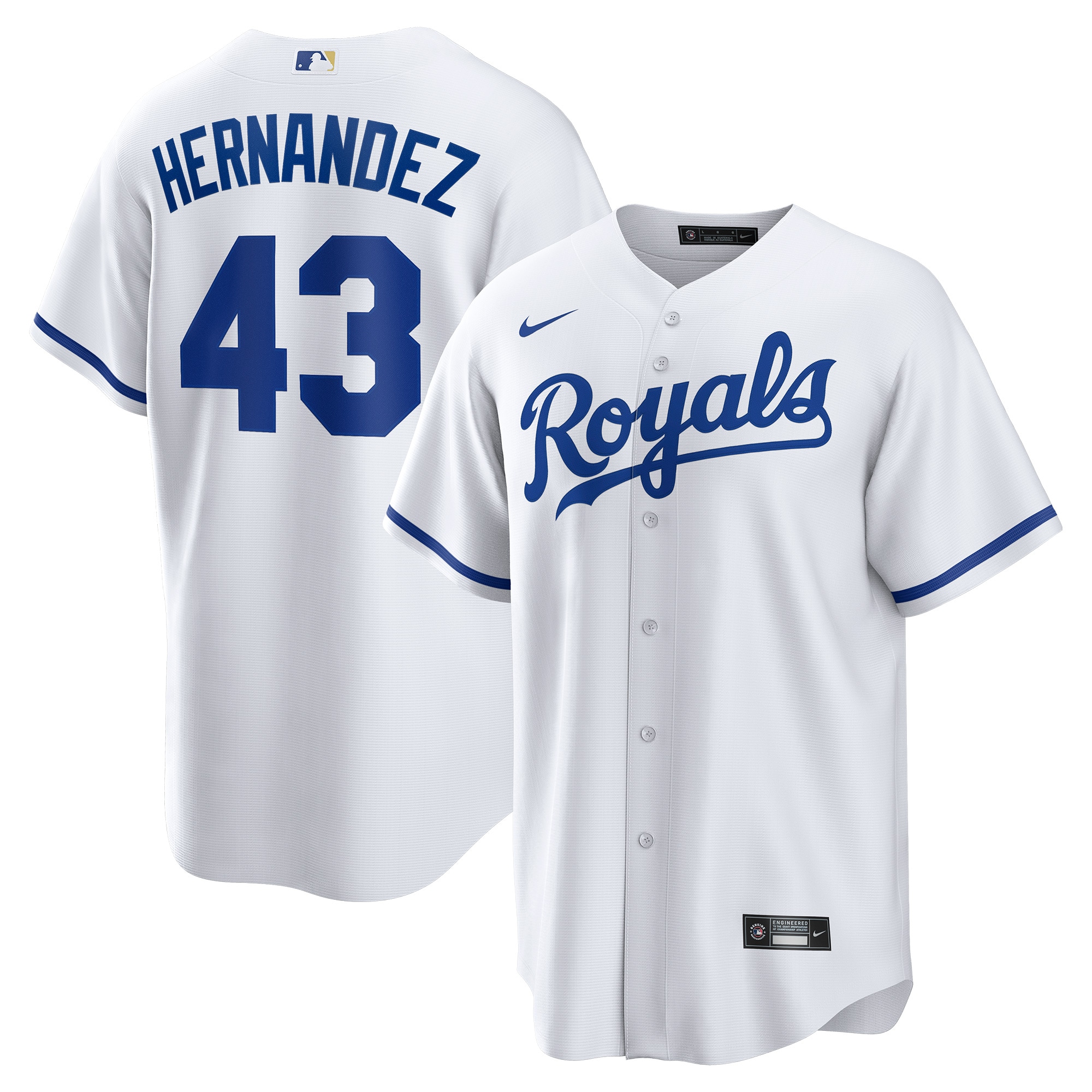 Men’s Kansas City Royals Carlos Hernández White Home  Replica Player Jersey