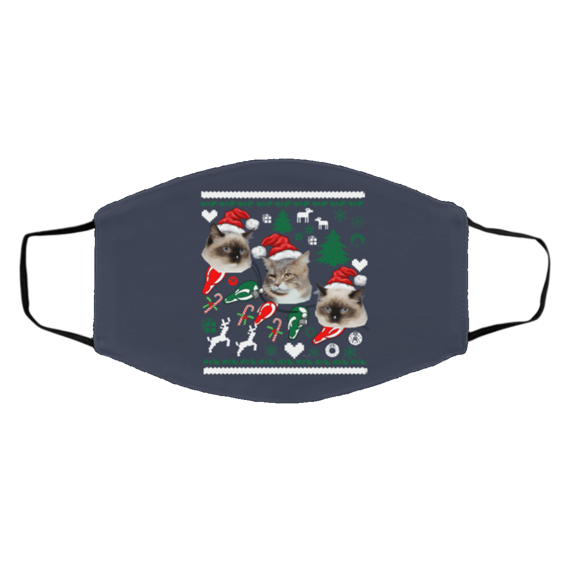 Ugly Cat Christmas Sweatshirt Ugly Christmas face mask