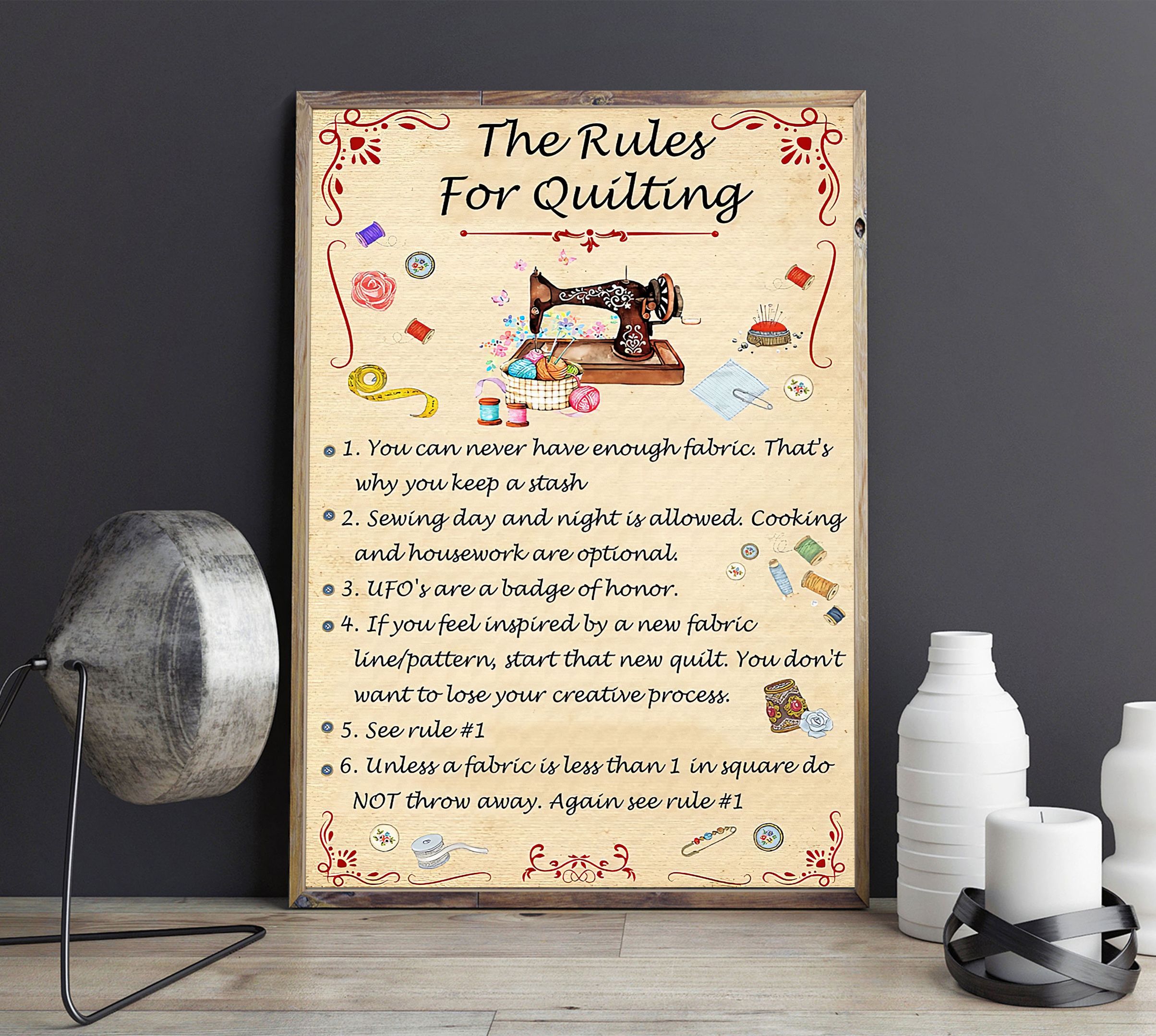 The Rules For Quilting Vertical Poster SewingCode
