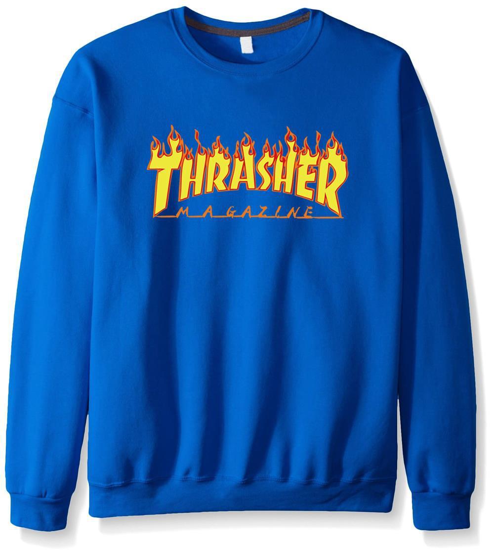 THRASHER Sweatshirts – THRASHER Sweatshirts Series Men’s sweatshirt Hip Hop Super Cool Fleece Sweatshirt
