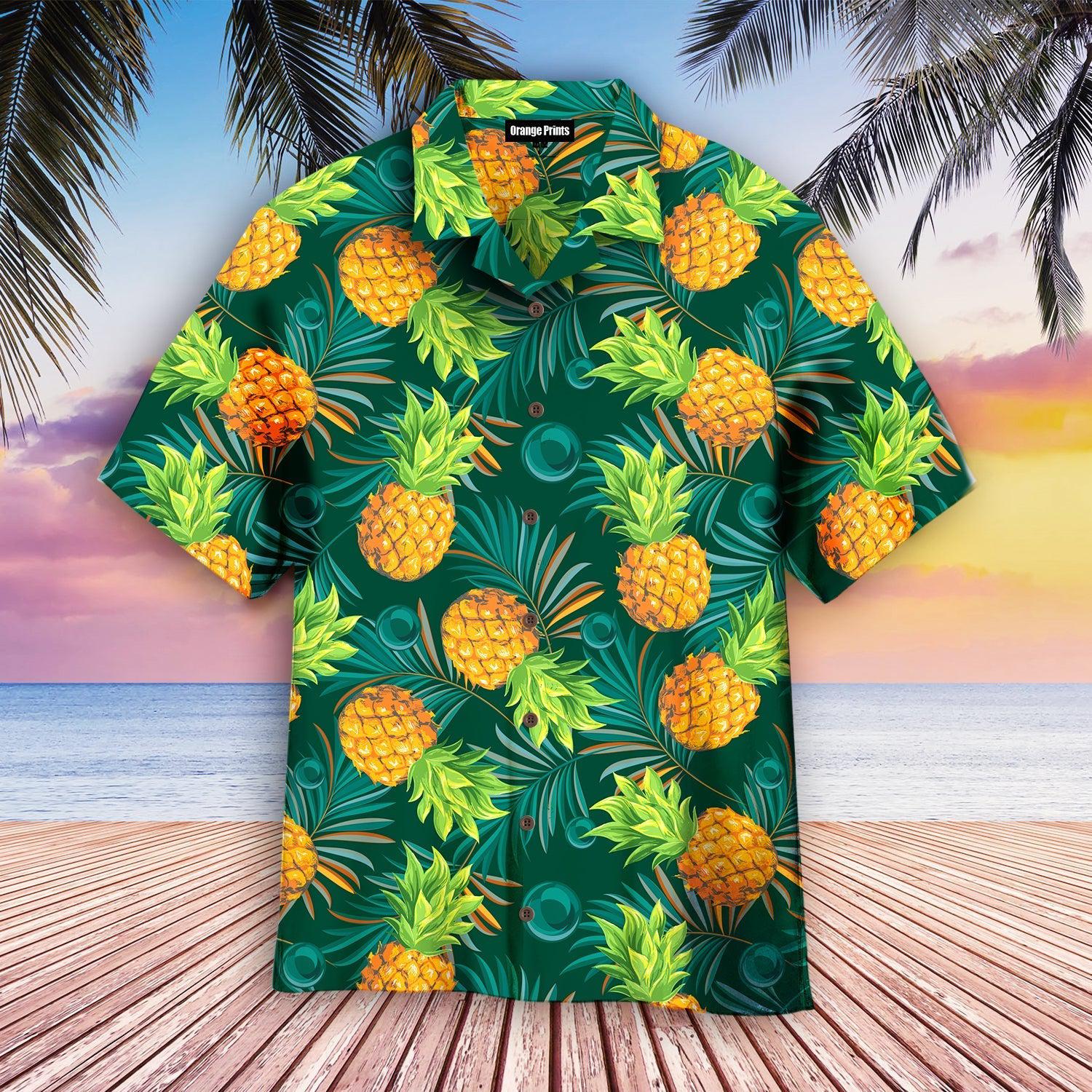 Pineapples With Palm Leaves Tropical Hawaii Shirt For Men Women Ha38