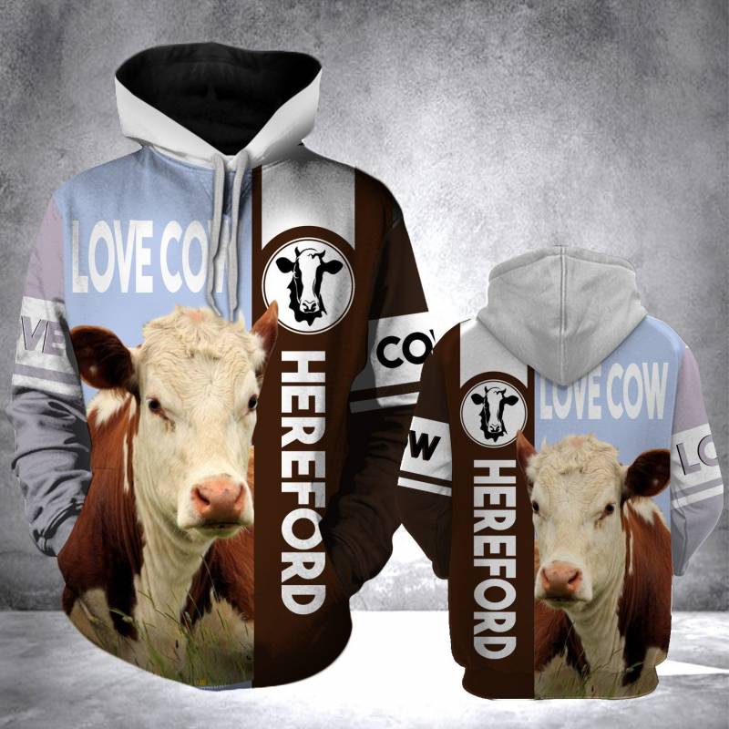 3D Animal Hereford Hoodie