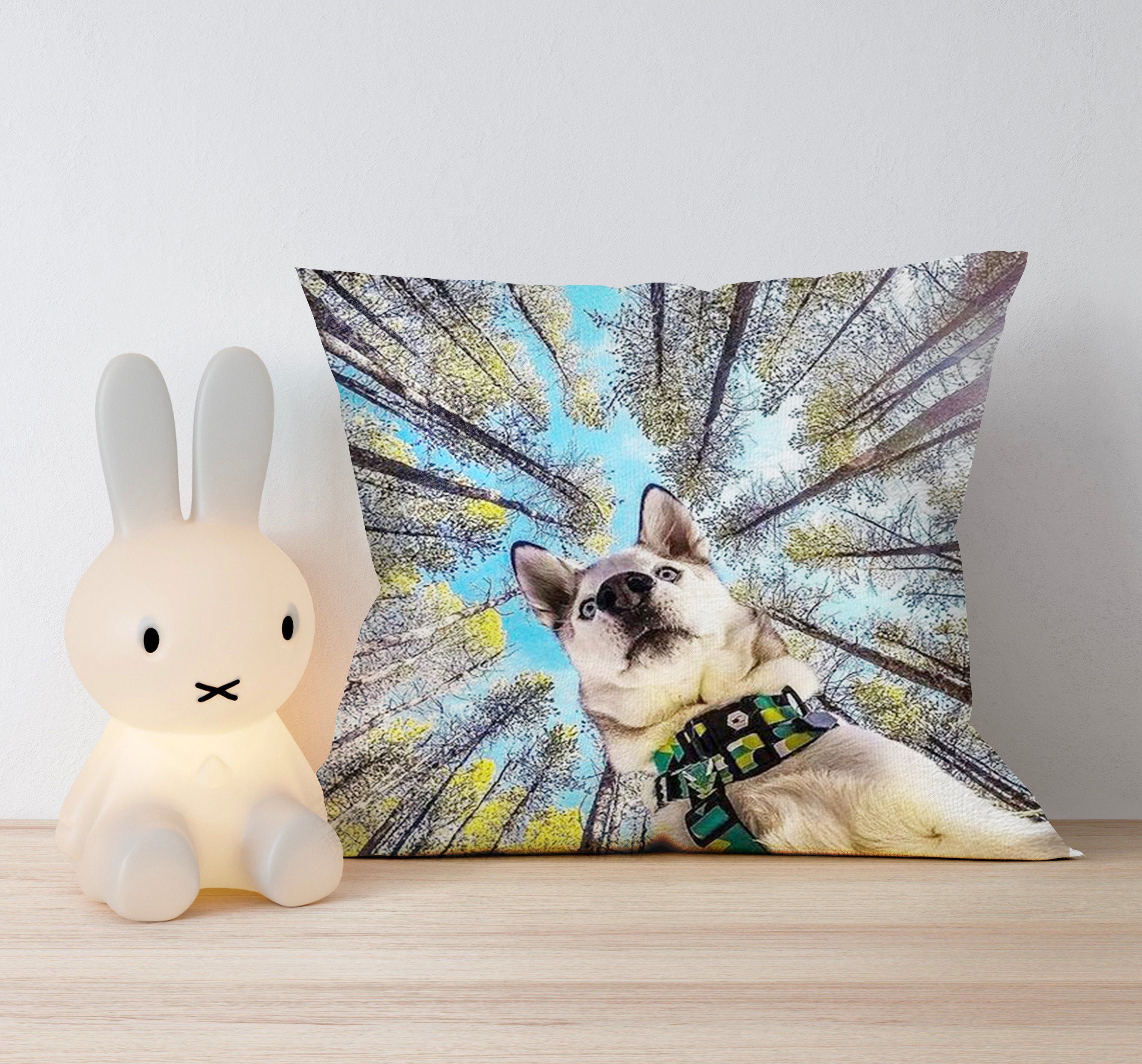 Siberian Husky Pillow Cover, Personalized Dog Pillowcase, Pillow Cover, Decorative Square Pillow Case, 18″ X 18″