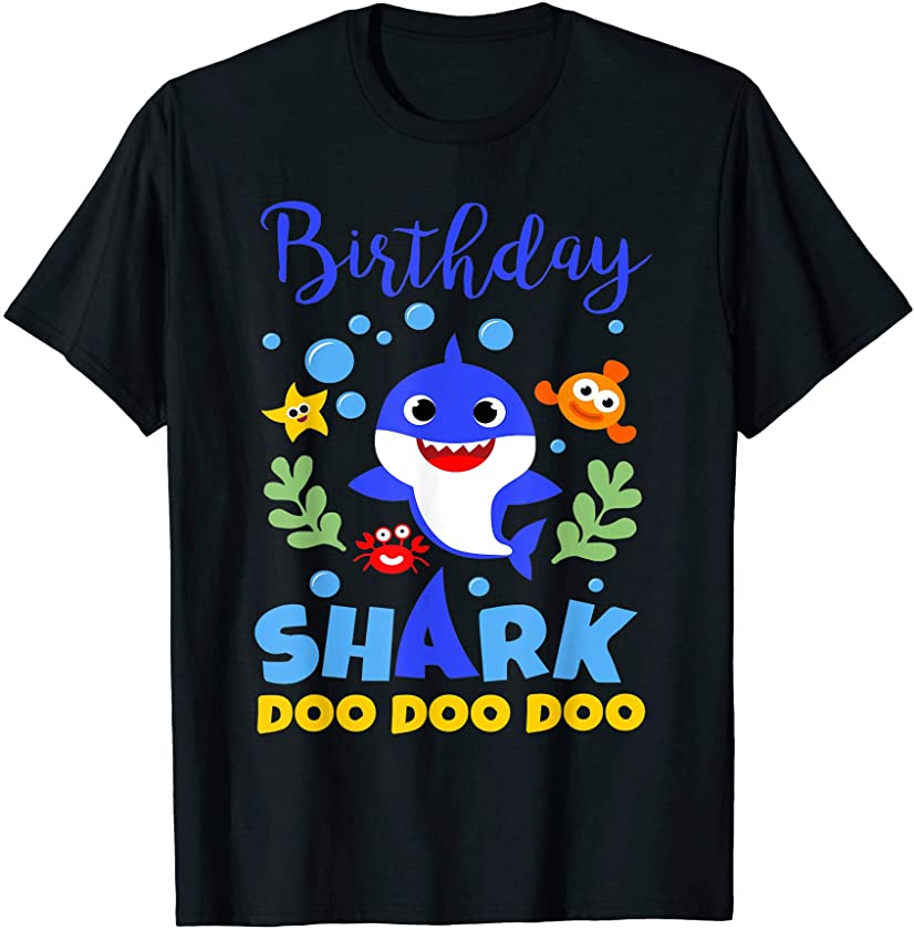 Birthday Shark Baby for Party Gift Blue Boy Outfit Doo Doo T-Shirt