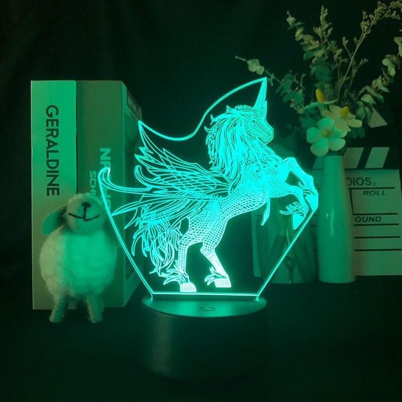 Unicorns Pegasus Animal Mystery 3D Illusion Night Light Led Light