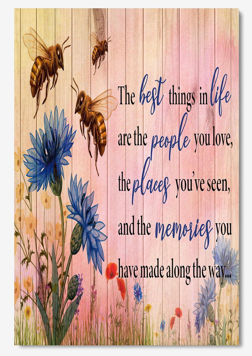 The Best Things In Life Thankful Quote Wall Art Gift For Bee Lover Home Decor Gardener Poster