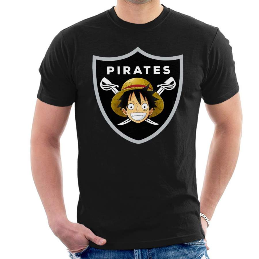 Monkey D Luffy Pirates Raiders Logo One Piece Men’s T-Shirt