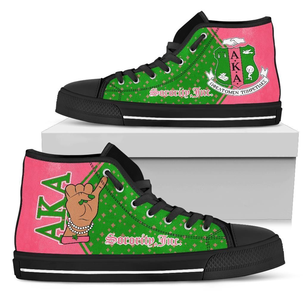 Wonder Print Footwear – Alpha Kappa Alpha Hand Sign High Top Shoes Lt10