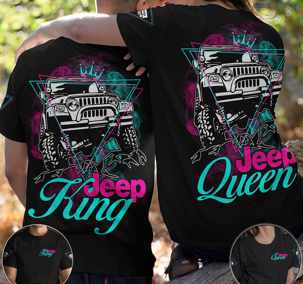 Jp King & Queen Triangle Pink Blue Unisex T-Shirt 3D