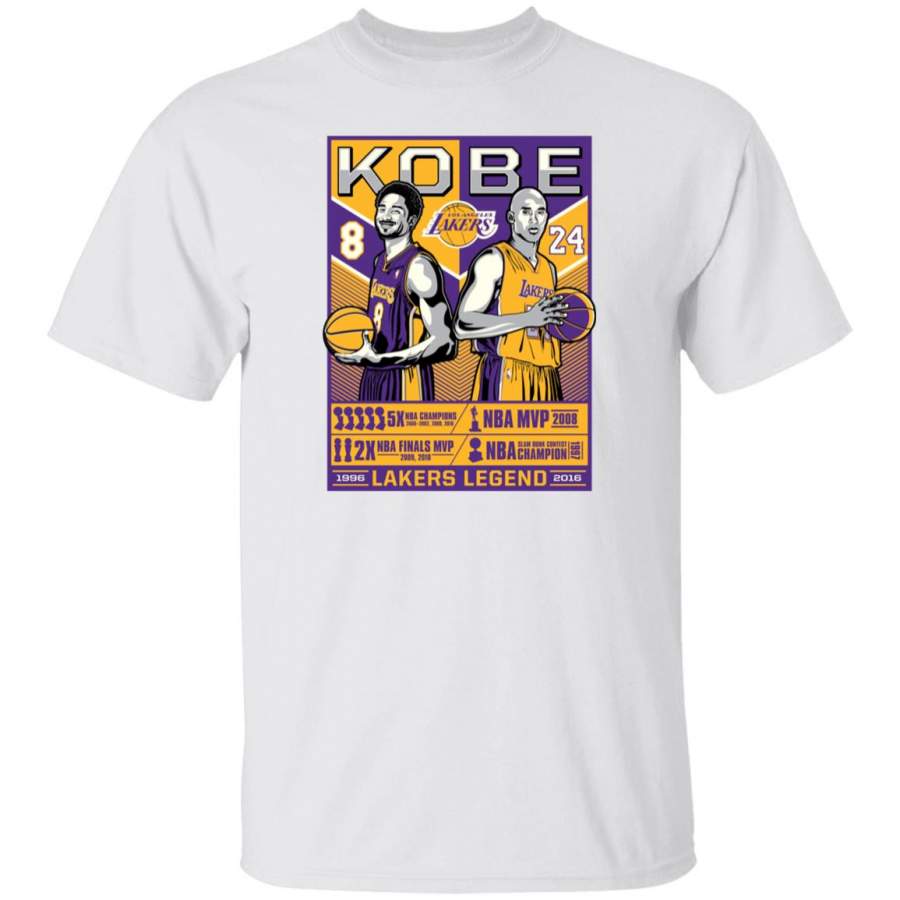 Retro Style Poster Unofficial Lakers Inspired by Kobe Bryant Vintage Stencil Aesthetic Super Soft T Shirt white cotton plus size