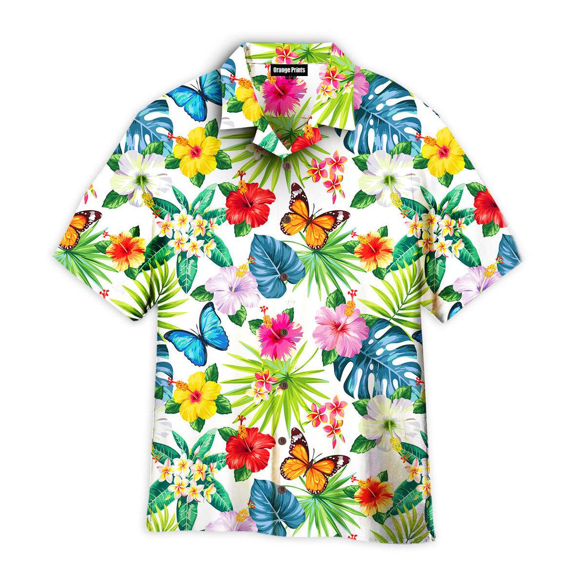 Butterfly Flower Tropical Aloha Hawaii Shirts For Men Women Ha62132