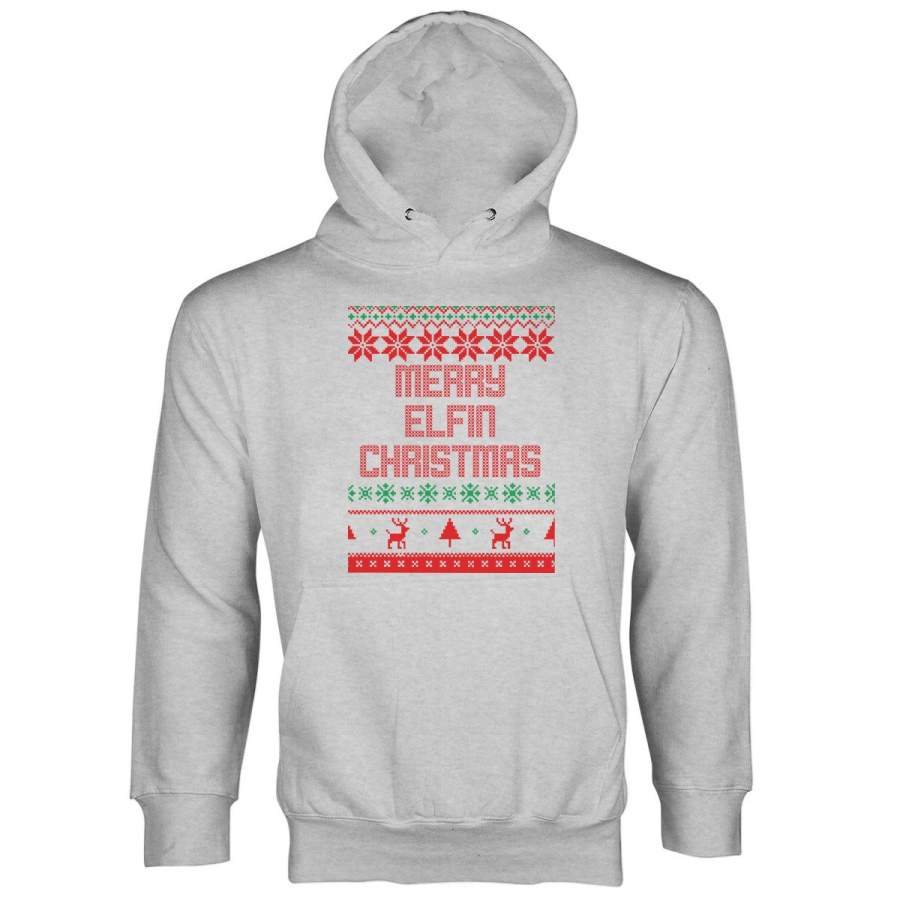 Merry Elfin Christmas Sweater Hoodie Christmas Pun Sweaters Elf Hoodie