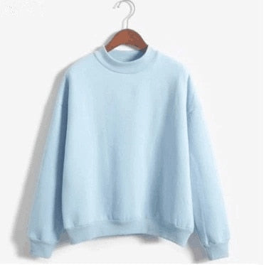 Sweet Korean O-Neck Knitted Pullovers Thick Autumn Winter Candy Color Loose Hoodies