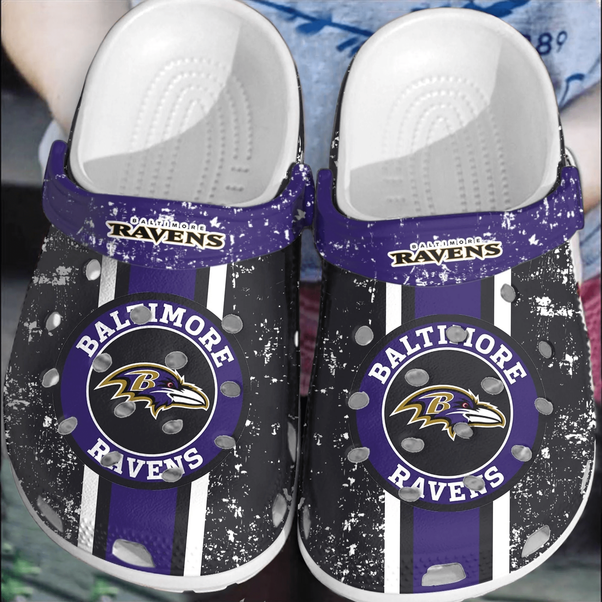 NFL Baltimore Ravens Football Crocss Shoes Crocband Clogs Comfortable For Men Women