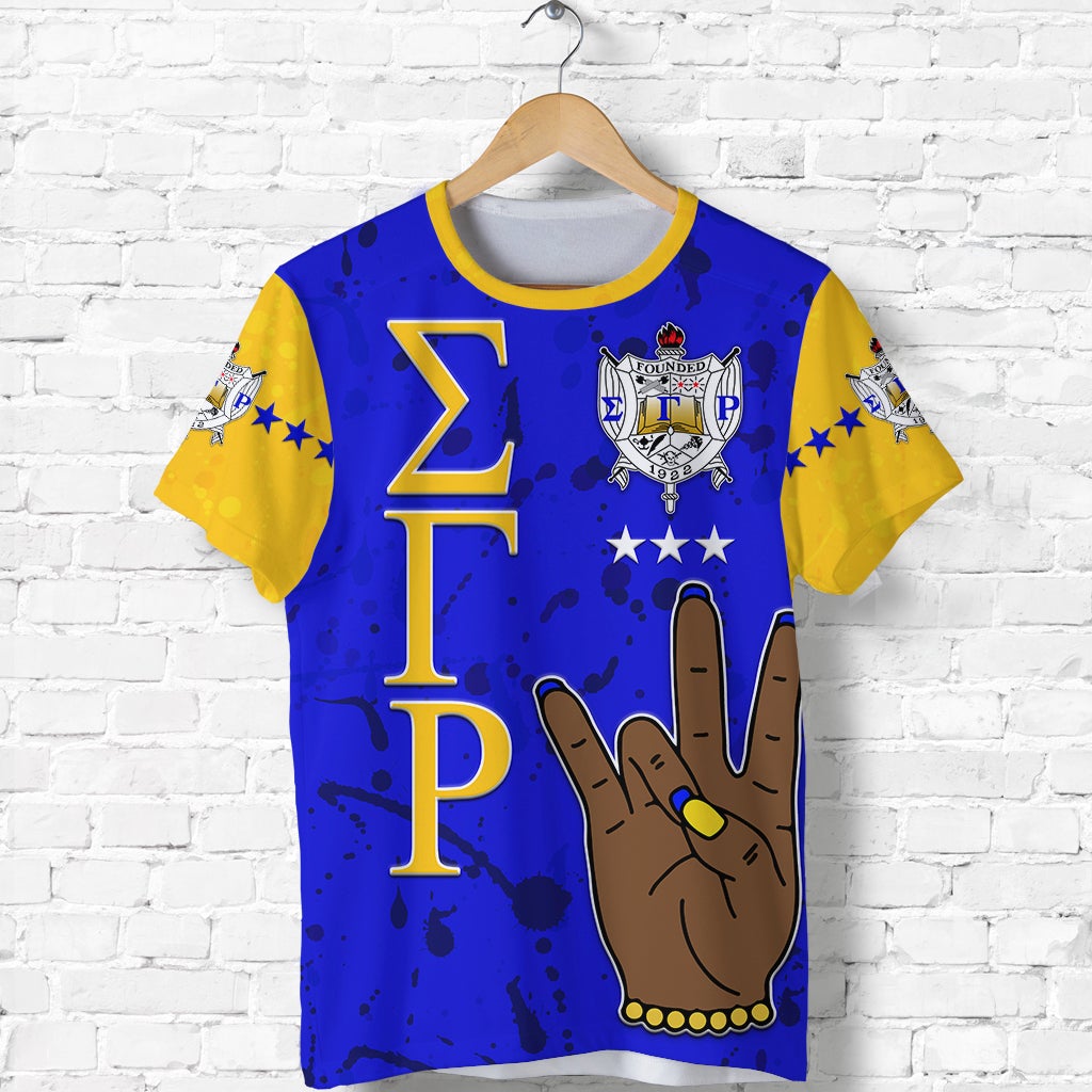 Sigma Gamma Rho T Shirt Simple Style Blue Gold Lt8