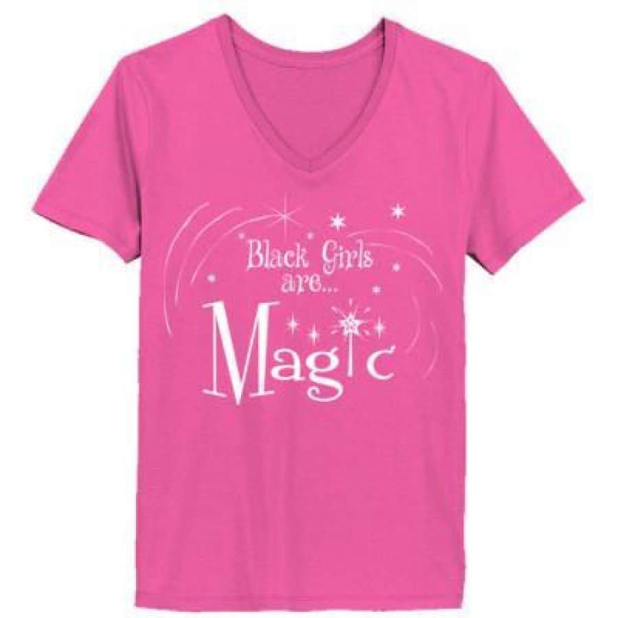 AGR Black Girls Are Magic – Ladies’ V-Neck T-Shirt