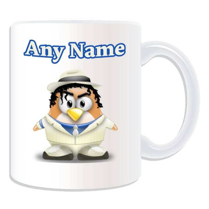 Personalised Gift Michael Jackson Mug Money Box Cup Fun Novelty Penguin Cartoon