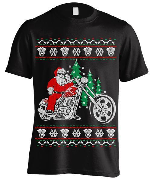 Ugly Christmas Biker Santa Christmas Customize Any Ideas, Personalized T-shirt, Hoodie Adult, Kid, Unisex