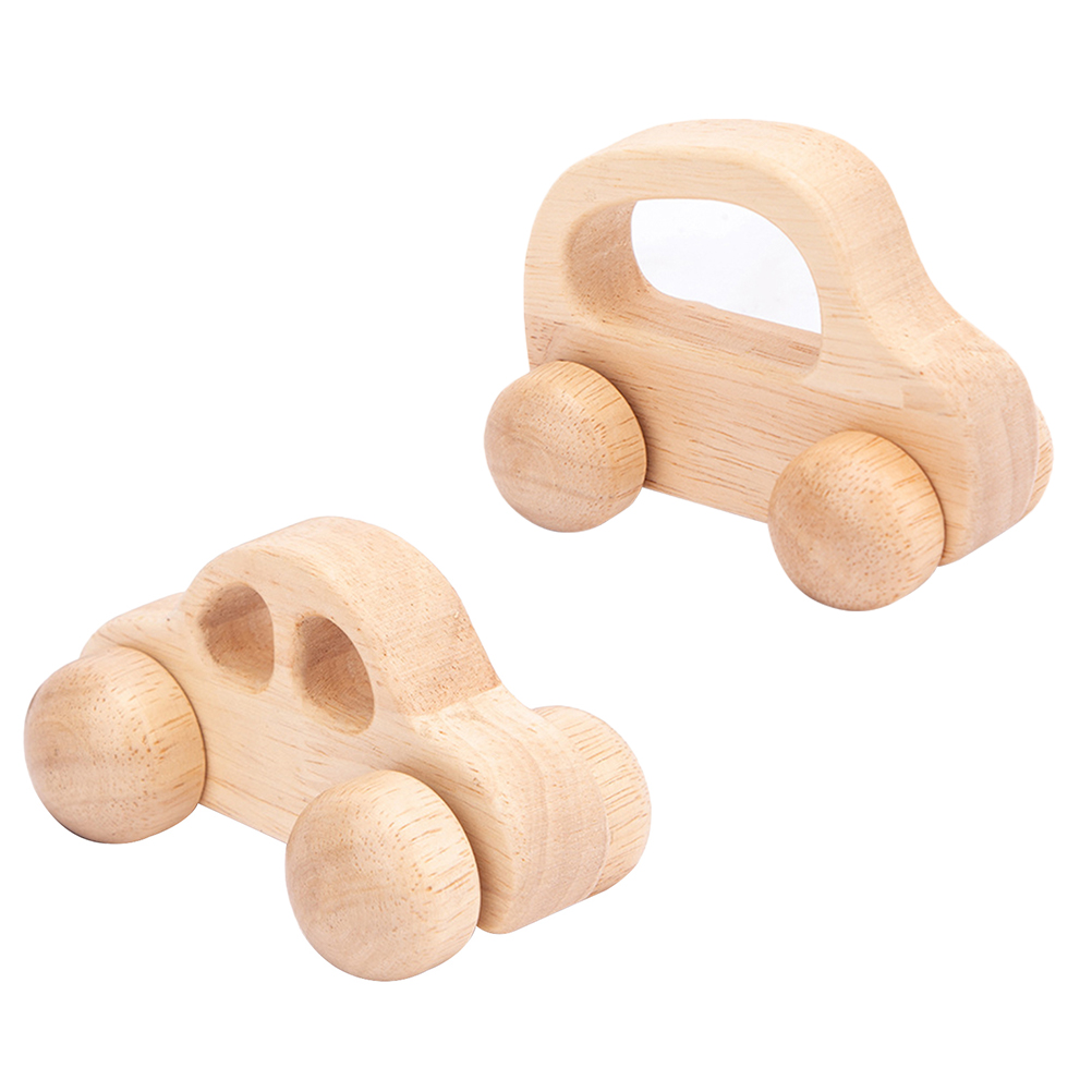 2pcs Grasping Car Wooden Push Toys Toddler Montessori Grasping Teething Sensory Skills alx