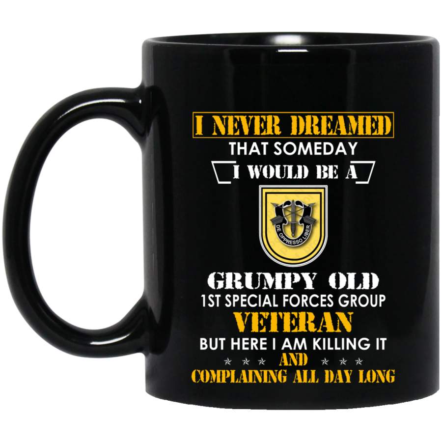 Grumpy Old 1st Special Forces Group Veteran Funny T-Shirt Veterans Day Christmas Gift Mug