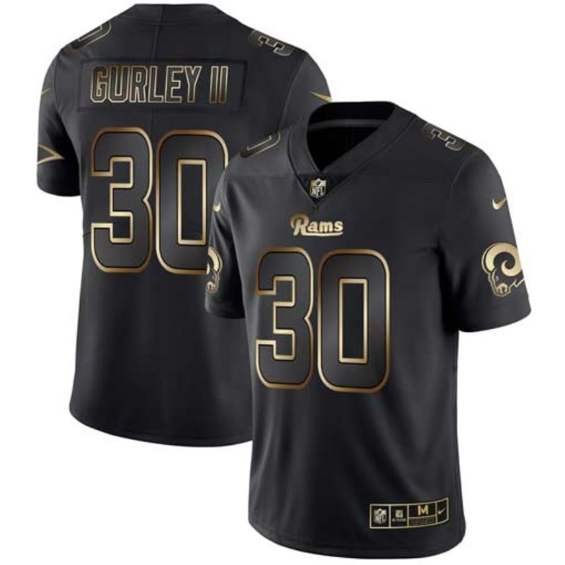 Todd Gurley Ii #30 Los Angeles Rams NFL Explosion Legendary Gold Black Jersey