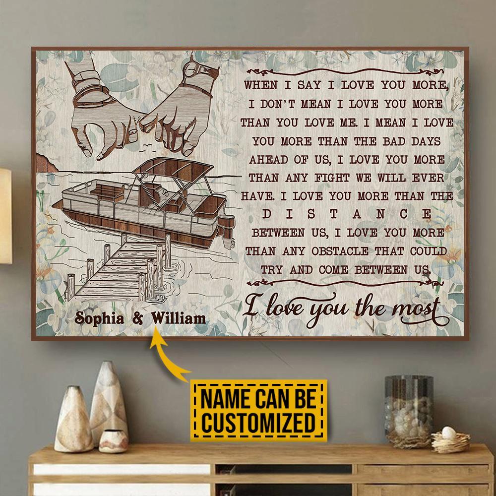 Aeticon Gifts Personalized Pontoon Promise Floral I Love You The Most Canvas Mom Dad Gift Home Decor