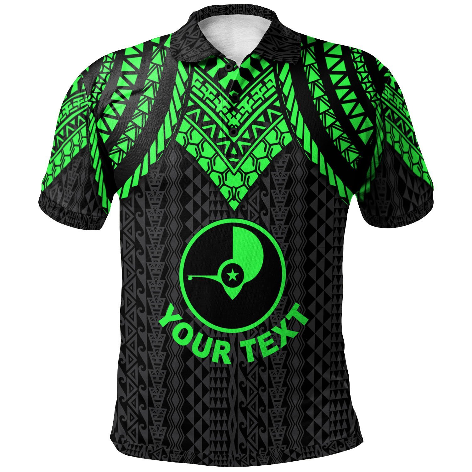 Yap Custom Personalised Polo Shirt – Polynesian Armor Style Green – BN39