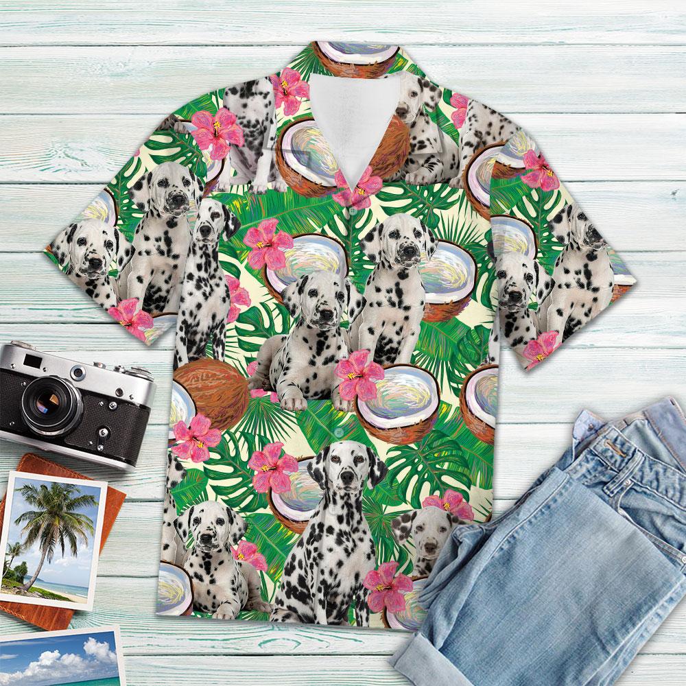 Dalmatian Tropical Coconut Hawaii Shirt Ha8006