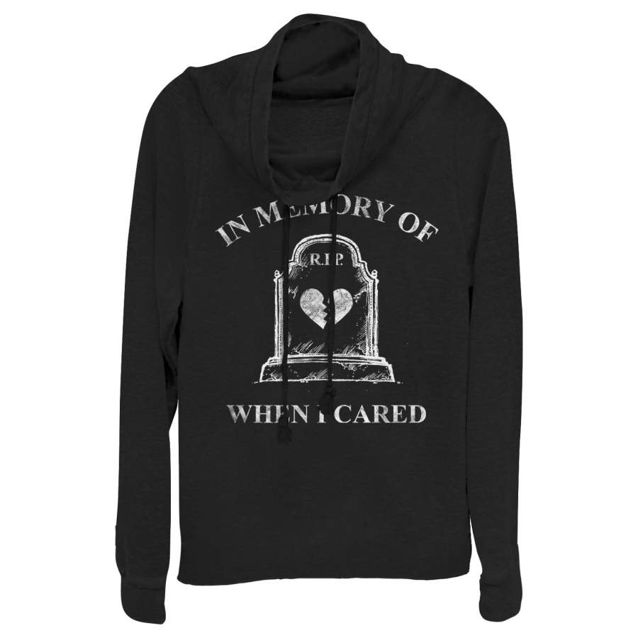 CHIN UP Junior’s Halloween In Memory of Caring Cowl Neck Sweatshirt