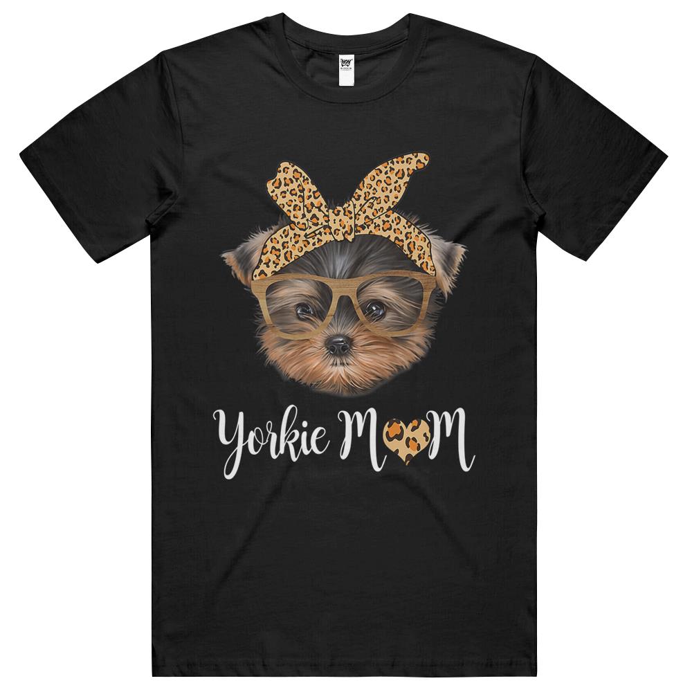 Yorkie Mom Leopard Print Dog Lovers Mother Day Gift T Shirts