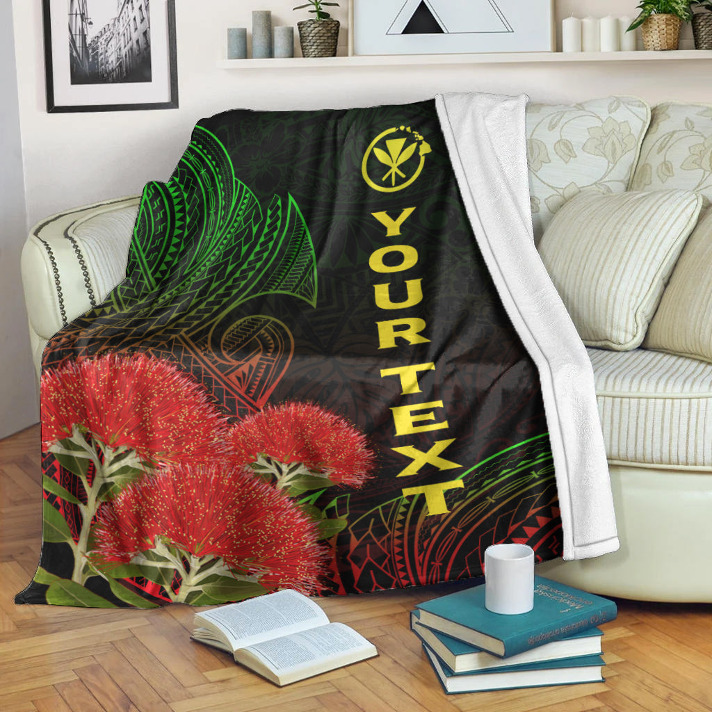 (Custom Personalised) Hawaii Polynesian Blanket – Ohia Lehua – Lt12