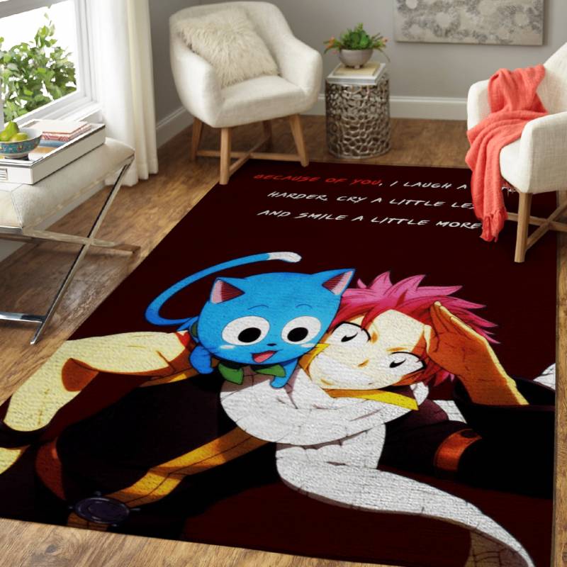 Natsu Happy Anime Quote Area Rug – Carpet