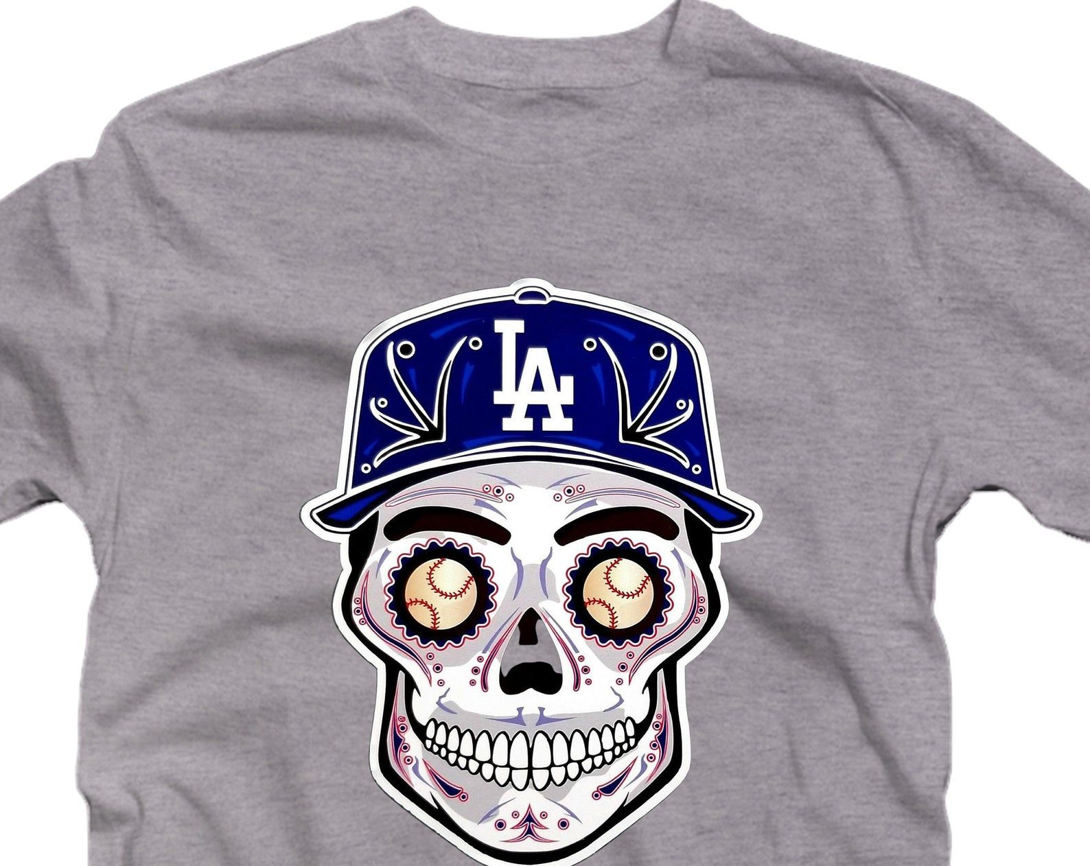 Dodgers Shirt Skull Shirt Baseball S Shirt Shirt Shirt Unisex Shirt Shirt Los Angeles La Team Custom Shirt