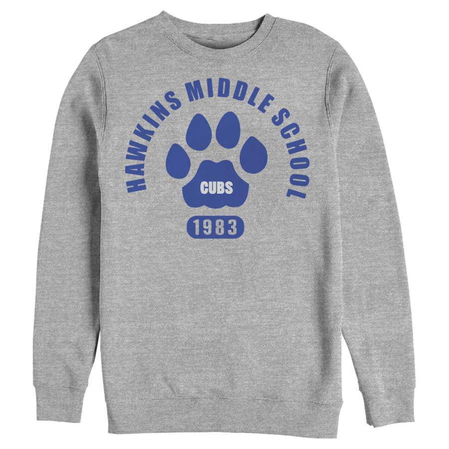 Stranger Things Men’s Hawkins Middle School Cubs 1983  Sweatshirt