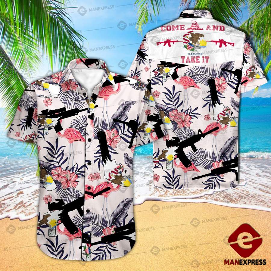 Illinois United Patriot Three Percenter Hawaiian Shirt Ha62600