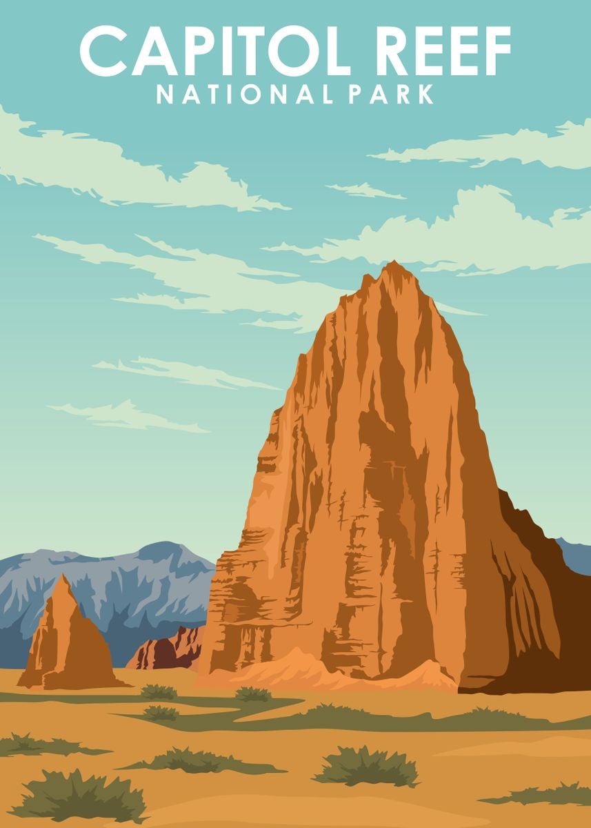 Capitol Reef National Park Travel Poster, Home Decor