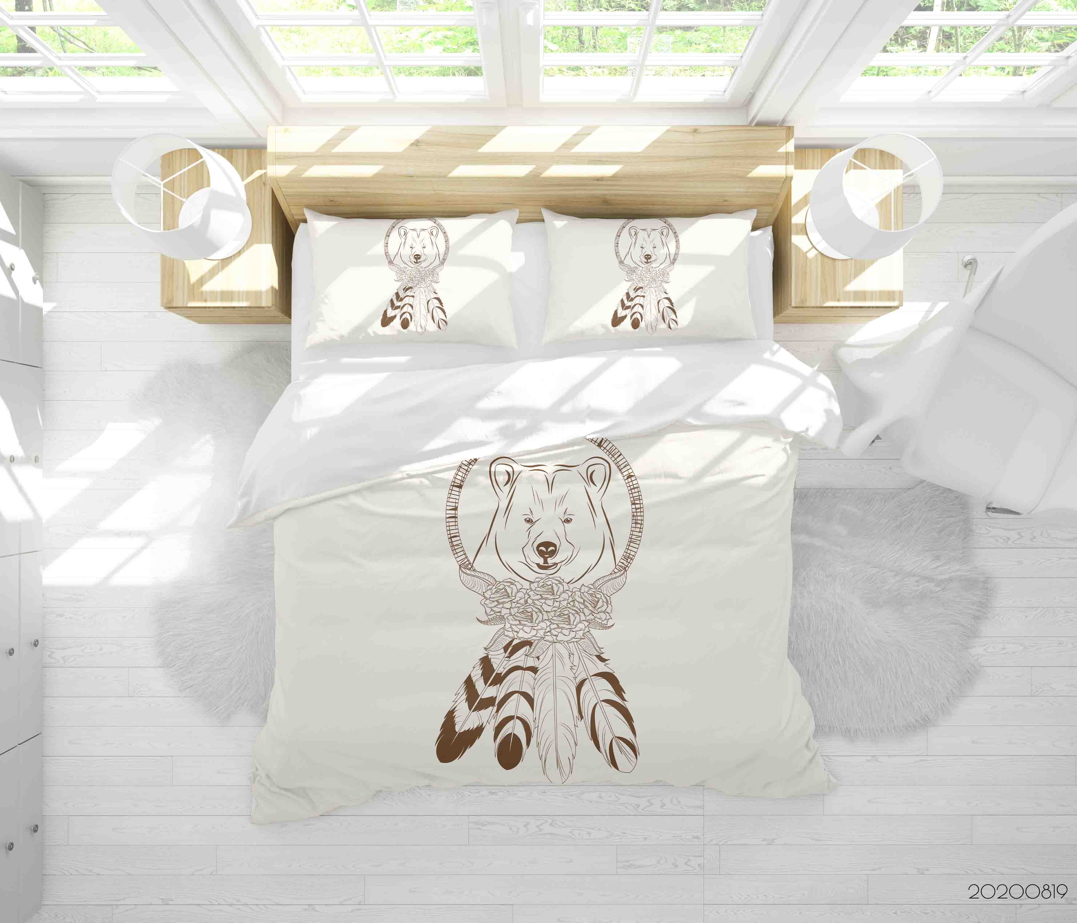 3D Hand Drawn Dreamcatcher Dog Animal Quilt Cover Set Bedding Set Duvet Cover Pillowcases Lxl