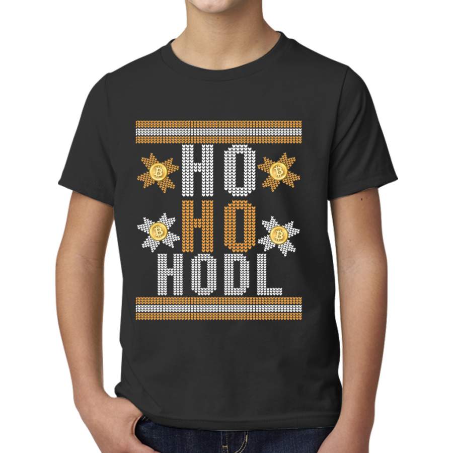 Bitcoin HODL Ugly Christmas Sweater Shirt Young T-Shirt