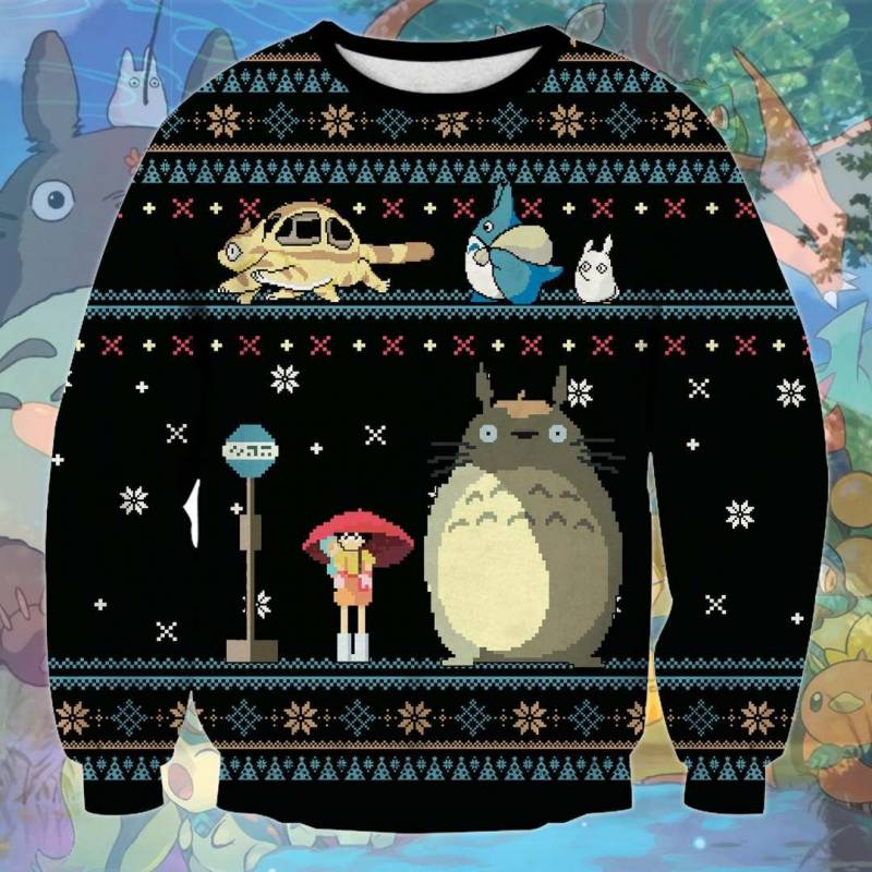 Totoro 0411 3D Print Ugly Christmas Sweatshirt