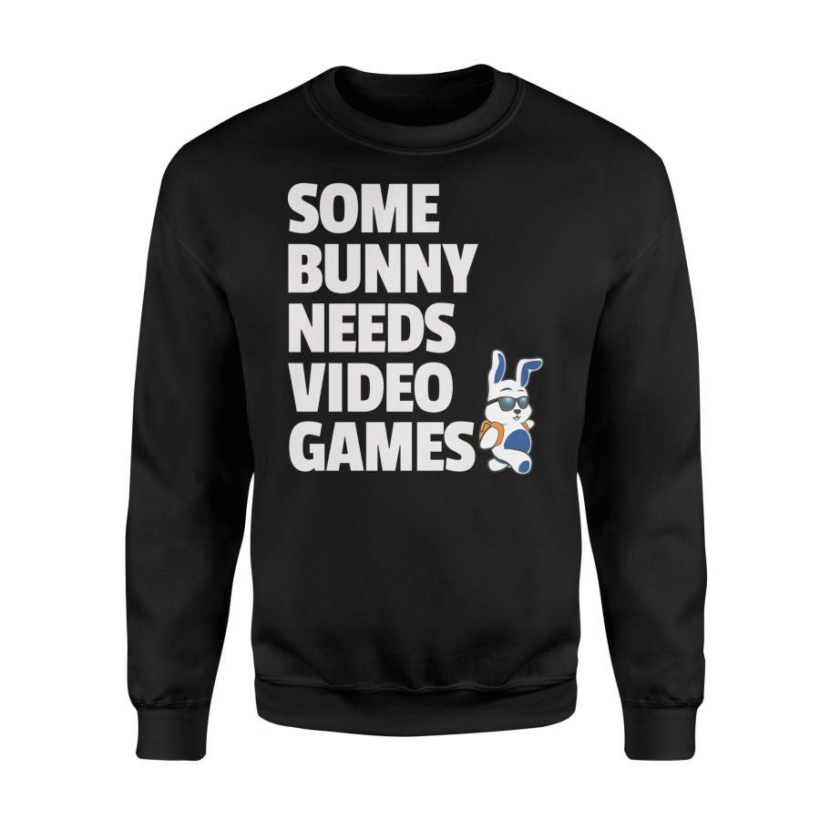 Easter Boys Girls Kids Some Bunny Needs Video Games Sweatshirt