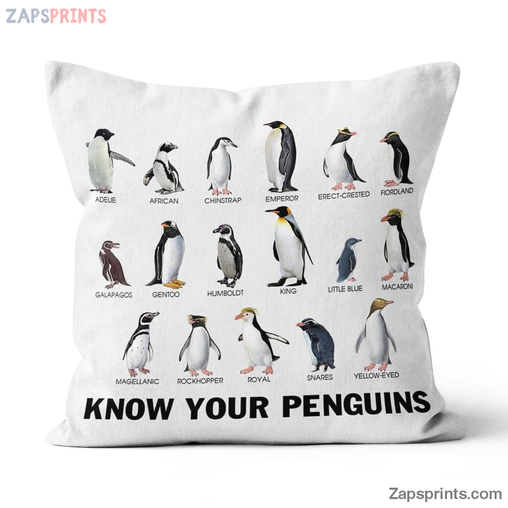 Penguin Custom Canvas Pillow Know Your Penguin – Canvas Pillow