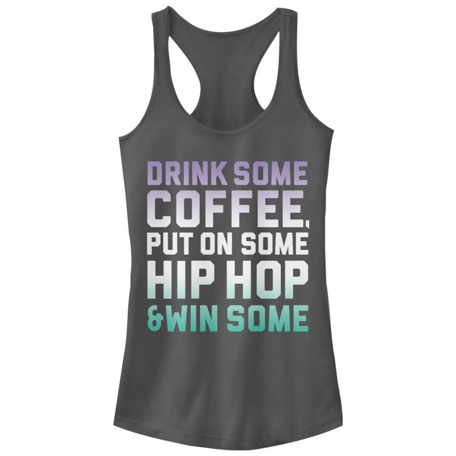 CHIN UP Junior’s Coffee and Hip Hop  Racerback Tank