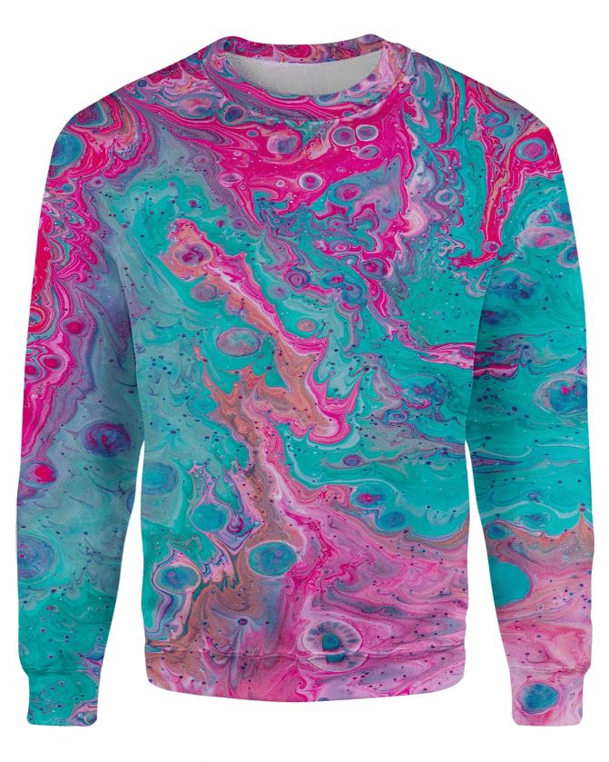 Cotton Candy Paint Swirls Xmas Wool Sweater