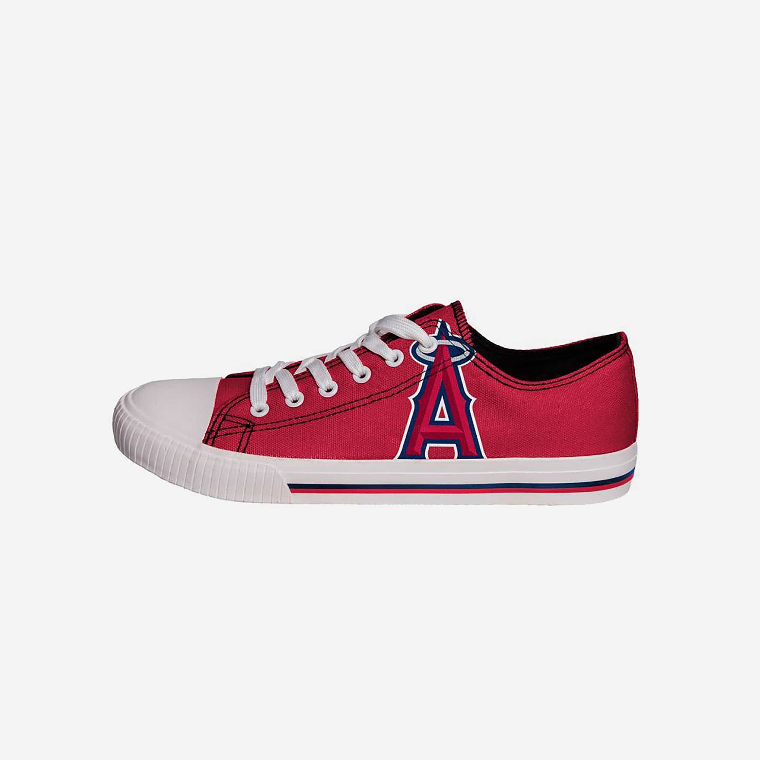 Los Angeles Angels Mens Low Top Big Logo Canvas Shoe