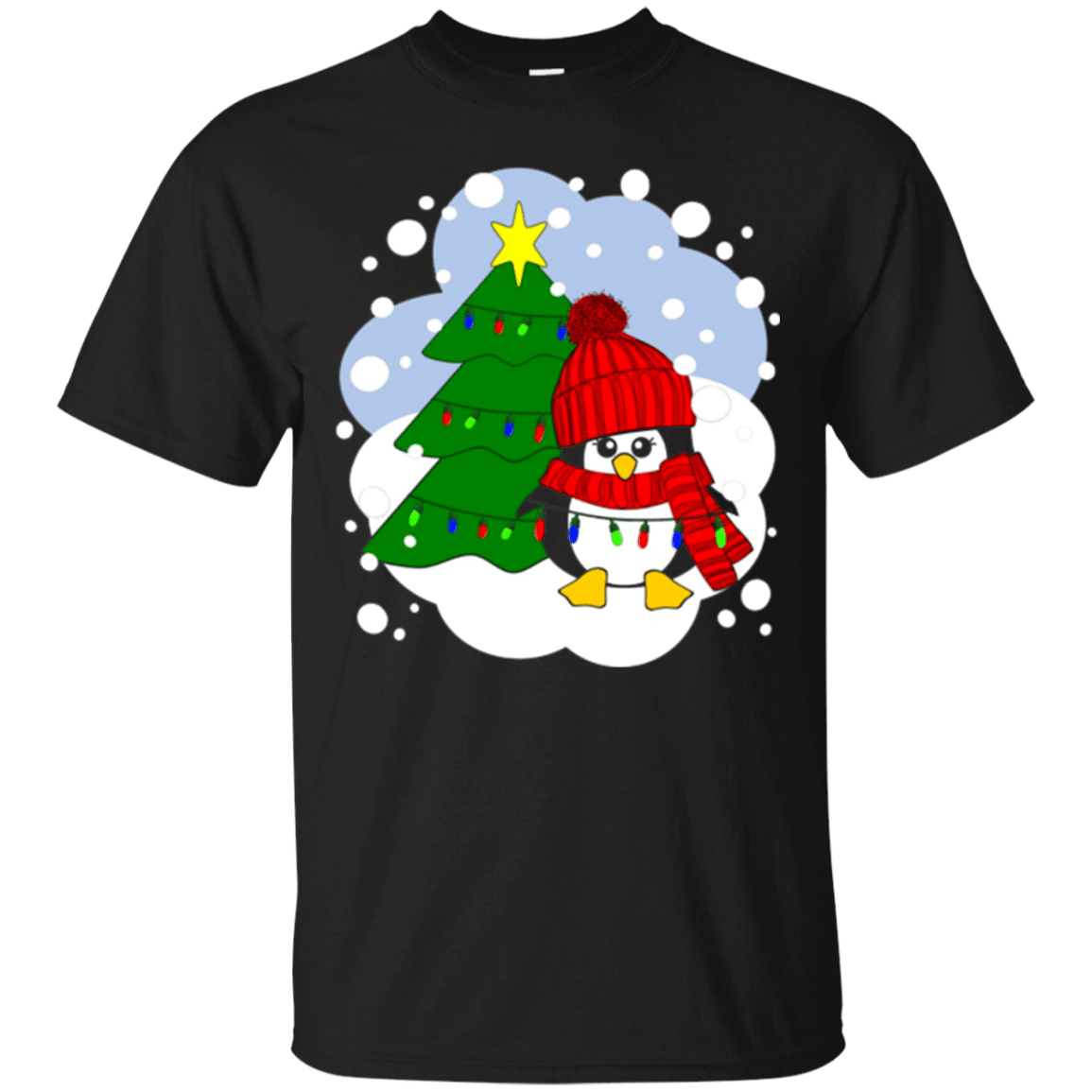 Cover your body with amazing Cute Baby Penguin Decorating Xmas Tree Christmas T Shirt