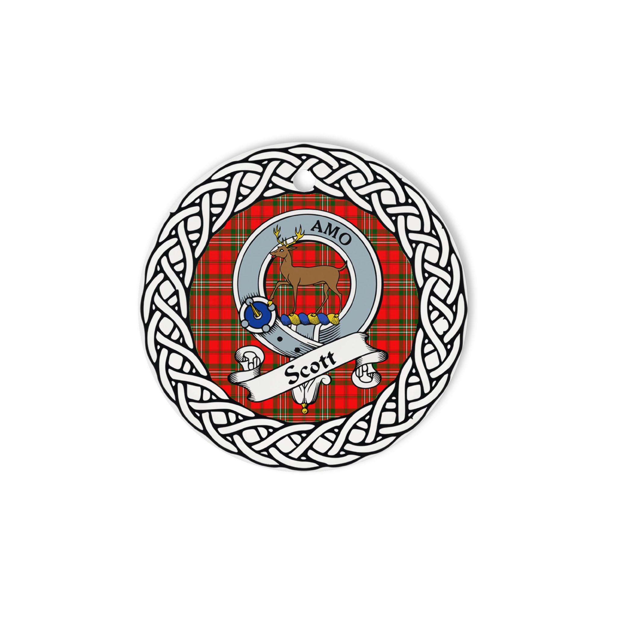 Scott Scottish Clan Tartan Crest Badge Plaid Ornament Gift. Christmas Tree Ornament Tartan Ornament Great Christmas Ornaments Gift