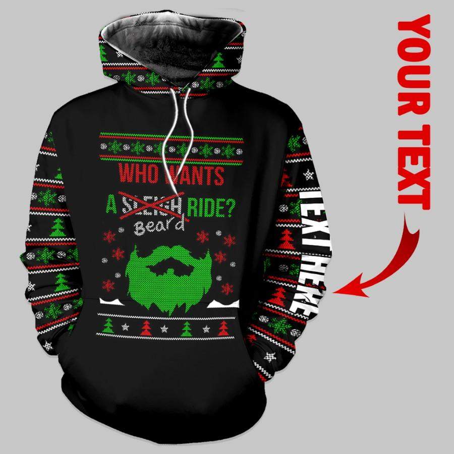 Who Wants A Beard Ride Ugly Sweater US Unisex Hoodie