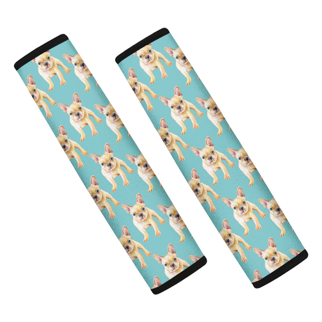 Watercolor French Bulldog Puppy Print Car Seat Belt Covers