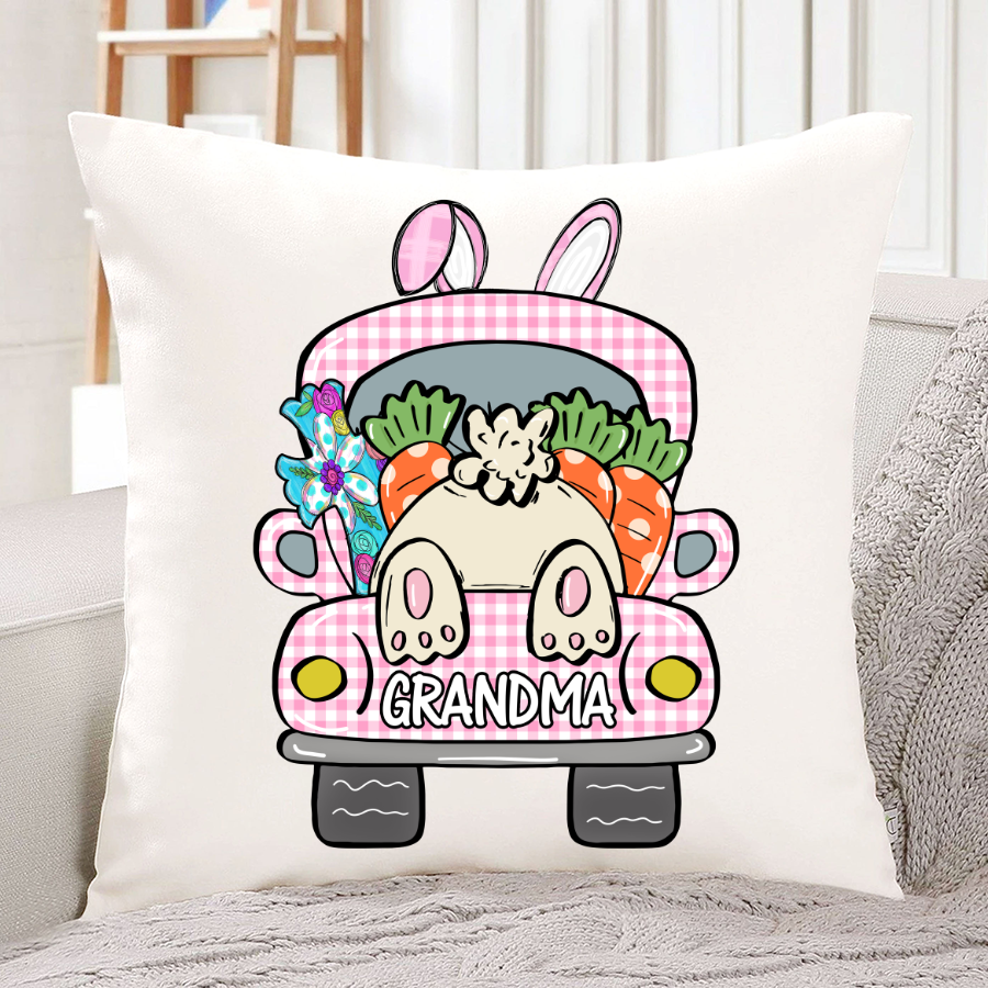 Personalized Grandma Bunny Easter Day Indoor Pillow